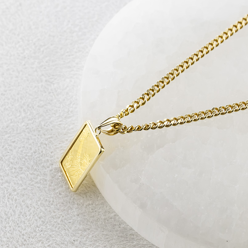 24金 インゴット ネックレス リバティ 自由の女神 喜平 ペンダントトップ メンズ 純金 ゴールド k24 K18 ESSAYEUR ESSAYEUR FONDEUR あすつく 送料無料 saleの画像