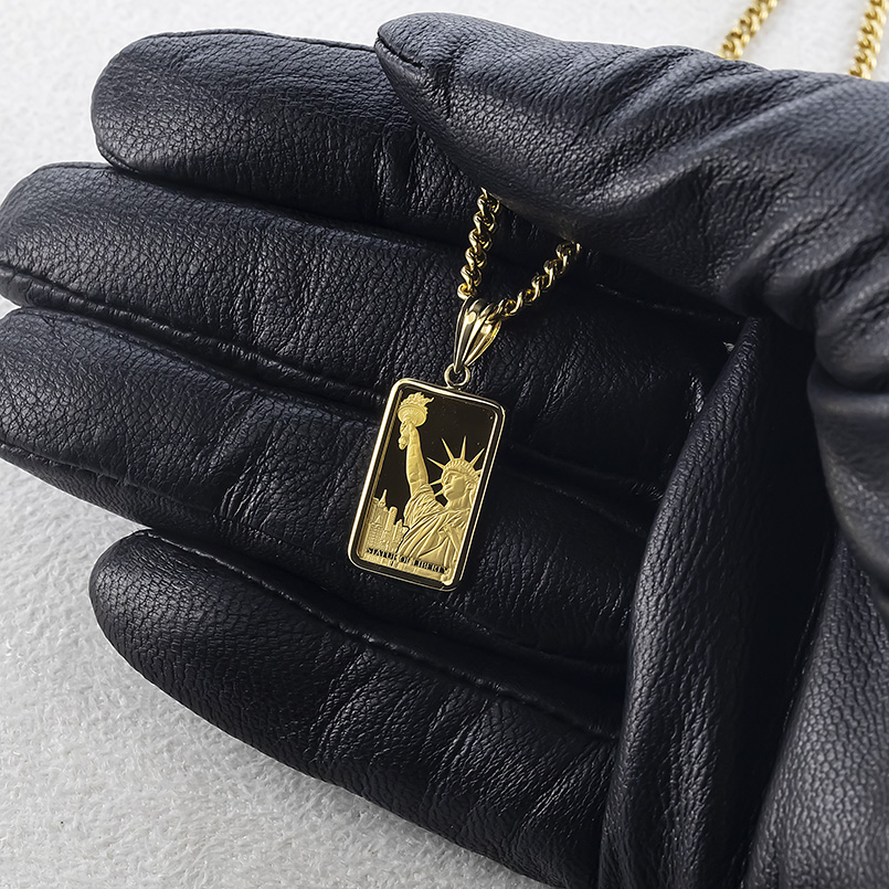 24金 インゴット ネックレス リバティ 自由の女神 喜平 ペンダントトップ メンズ 純金 ゴールド k24 K18 ESSAYEUR ESSAYEUR FONDEUR あすつく 送料無料 saleの画像
