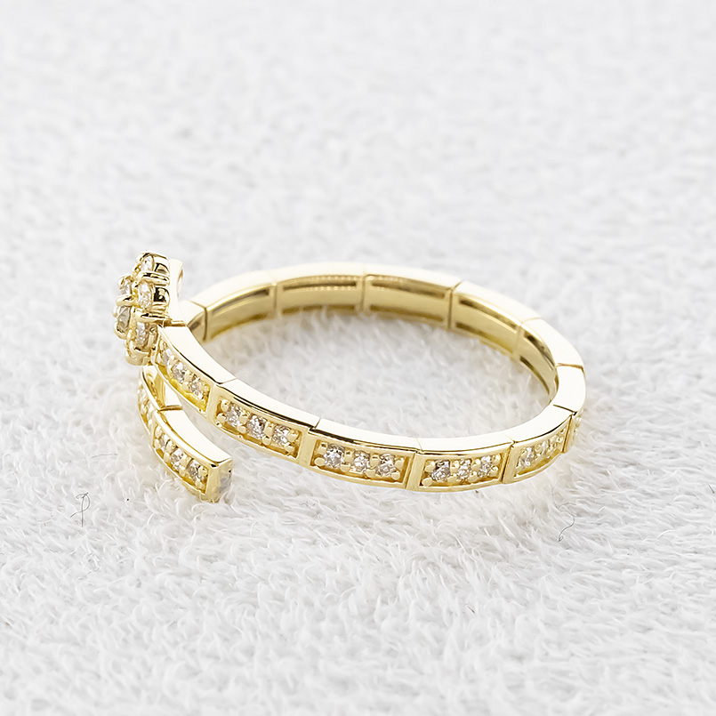 18金 リング ダイヤモンド 0.3ct フリーサイズ 形状記憶 簡単着脱 レディース スパイラル ゴールド 18k イエローゴールドk18 あすつく 送料無料 セール saleの画像