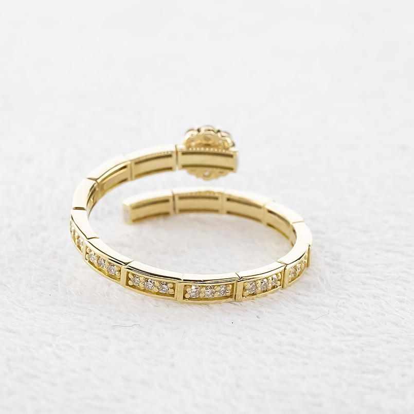 18金 リング ダイヤモンド 0.2ct フリーサイズ 形状記憶 簡単着脱 レディース スパイラル ゴールド 18k イエローゴールドk18 あすつく 送料無料 セール saleの画像
