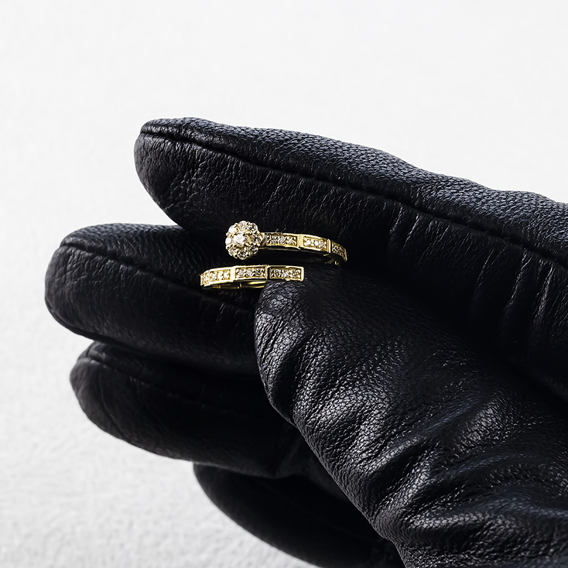 18金 リング ダイヤモンド 0.3ct フリーサイズ 形状記憶 簡単着脱 レディース スパイラル ゴールド 18k イエローゴールドk18 あすつく 送料無料 セール saleの画像