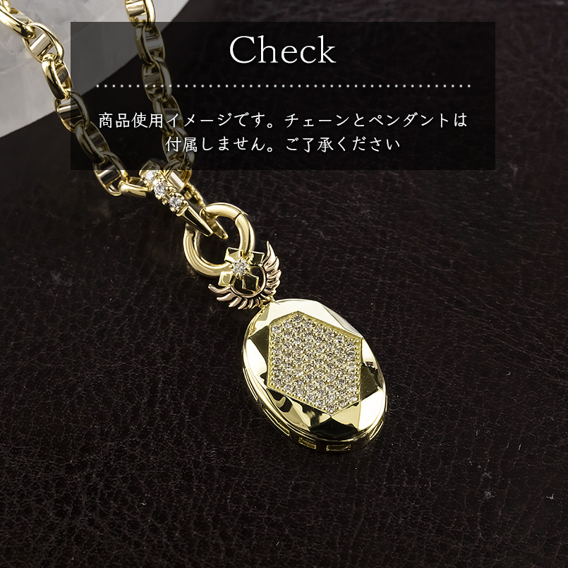 18金 アジャスターバチカン ダイヤモンド レディース ゴールド 18k ネックレス トップ ペンダントトップ マルチバチカン 万能 あすつく 送料無料 セール saleの画像