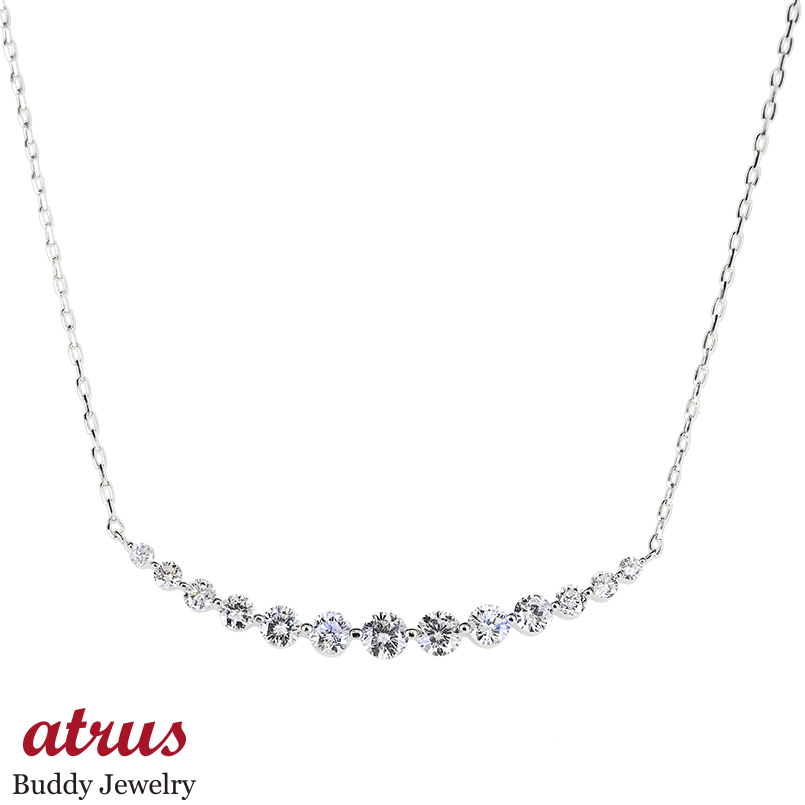 プラチナ ネックレス ダイヤモンド 1.5ct レディース ラインネックレス スライド式 45cm pt850 pt900 シンプル おしゃれ あすつく 送料無料 セール sale
