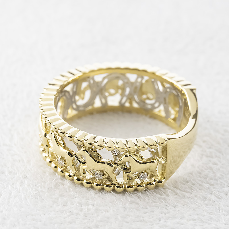 18金 プラチナ リング 馬 馬蹄 ダイヤモンド レディース 幅広 太め 指輪 pt900 ゴールド 18k コンビ 蹄鉄 ホースシュー 金 透かし 人気 送料無料 セール SALE_8