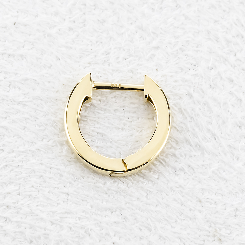 18金 ピアス 片耳 フープピアス 中折れ式 バネ メンズ ゴールド イエローゴールドk18 18k 男性 あすつく 送料無料 セール saleの画像
