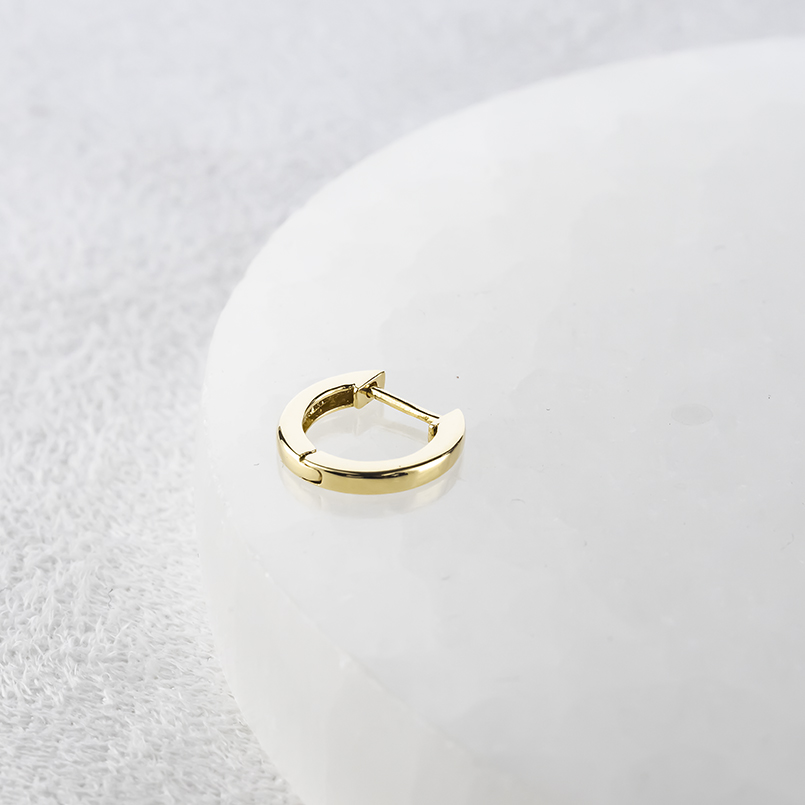 18金 ピアス 片耳 フープピアス 中折れ式 バネ メンズ ゴールド イエローゴールドk18 18k 男性 あすつく 送料無料 セール saleの画像