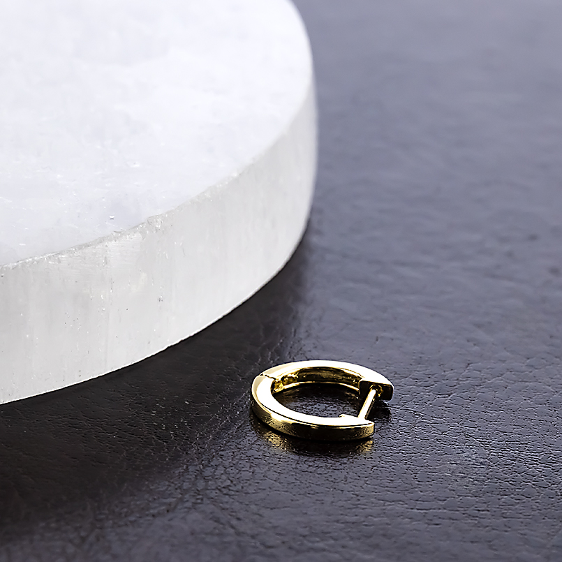 18金 ピアス 片耳 フープピアス 中折れ式 バネ メンズ ゴールド イエローゴールドk18 18k 男性 あすつく 送料無料 セール saleの画像