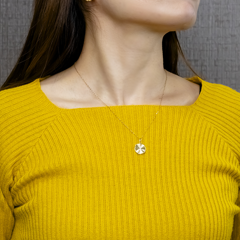 18金 ネックレス トップ コイン型 ペンダントトップ レディース スライド式 チェーン ピンスルー ゴールド 18k 金 地金 おしゃれ あすつく 送料無料 セール saleの画像