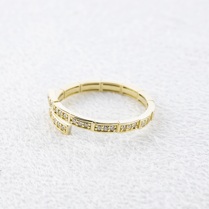 18金 リング ダイヤモンド 0.2ct フリーサイズ 形状記憶 簡単着脱 レディース スパイラル ゴールド 18k イエローゴールドk18 あすつく 送料無料 セール saleの画像