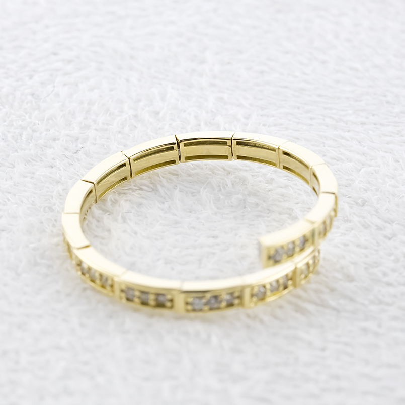 18金 リング ダイヤモンド 0.2ct フリーサイズ 形状記憶 簡単着脱 レディース スパイラル ゴールド 18k イエローゴールドk18 あすつく 送料無料 セール saleの画像