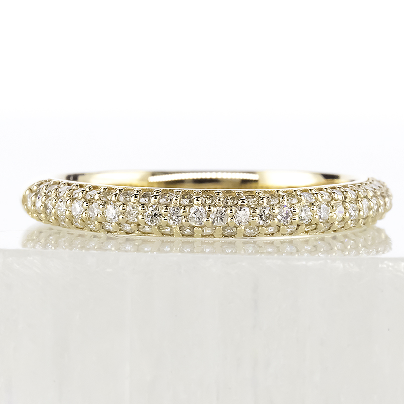18金 ピンキーリング ダイヤモンド 0.3ct 甲丸 パヴェ レディース ゴールド 18k イエローゴールドk18 指輪 リング 婚約指輪 シンプル 人気 送料無料 セール SALE_5