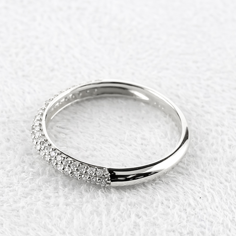 プラチナ ピンキーリング ダイヤモンド 0.3ct 甲丸 パヴェ レディース pt900 指輪 普段使い リング 婚約指輪 シンプル 人気 おしゃれ 送料無料 セール saleの画像