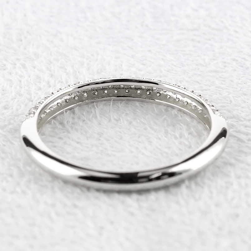 プラチナ ピンキーリング ダイヤモンド 0.3ct 甲丸 パヴェ レディース pt900 指輪 普段使い リング 婚約指輪 シンプル 人気 おしゃれ 送料無料 セール saleの画像