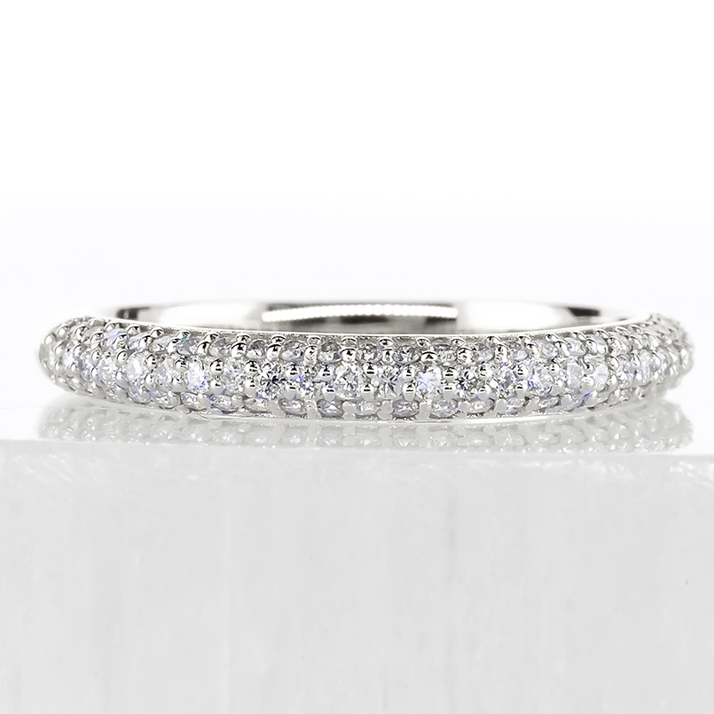 プラチナ ピンキーリング ダイヤモンド 0.3ct 甲丸 パヴェ レディース pt900 指輪 普段使い リング 婚約指輪 シンプル 人気 おしゃれ 送料無料 セール saleの画像