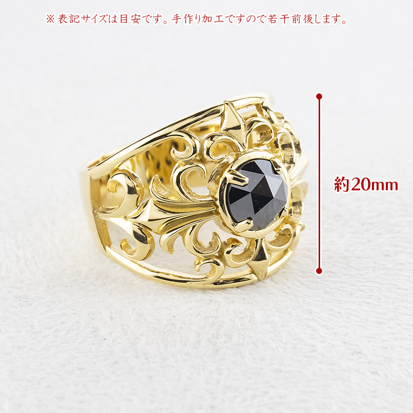 18金 リング ブラックダイヤモンド 2ct ...の詳細画像2