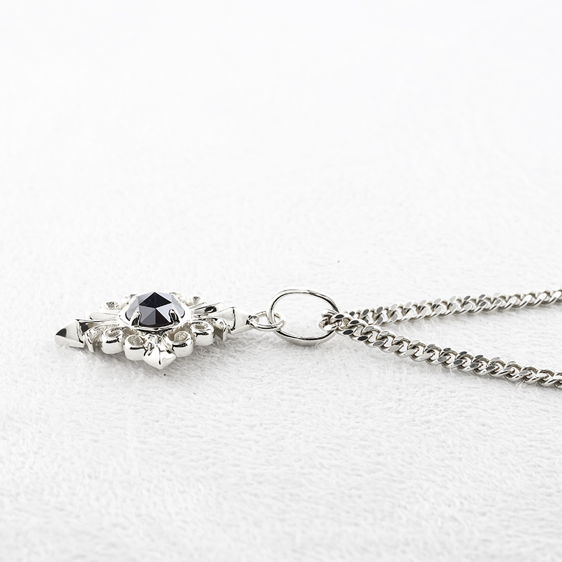 シルバー ネックレス 喜平 トップ ブラックダイヤモンド 2ct ペンダントトップ 大ぶり 大きめ 透かし sv925 シンプル おしゃれ 男女兼用 送料無料 セール saleの画像