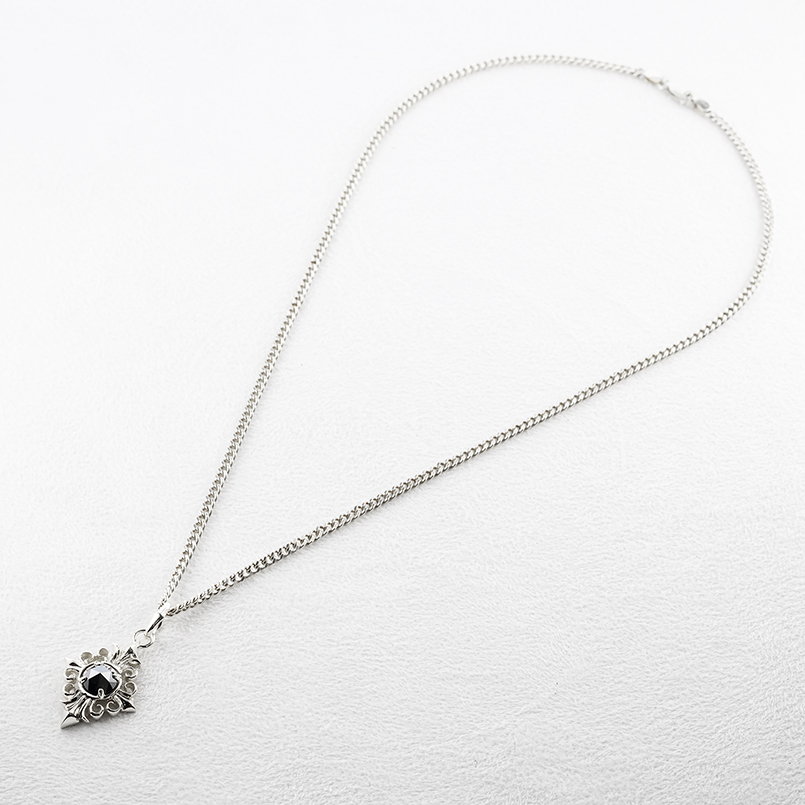 シルバー ネックレス 喜平 トップ ブラックダイヤモンド 2ct ペンダントトップ 大ぶり 大きめ 透かし sv925 シンプル おしゃれ 男女兼用 送料無料 セール saleの画像