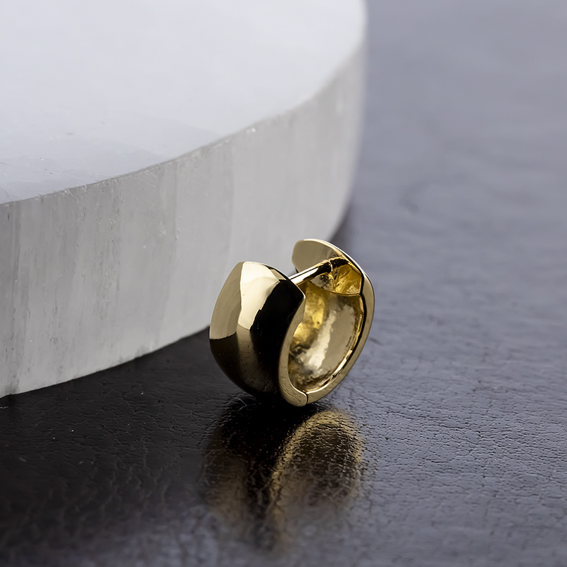 18金 フープピアス 片耳 レディース 幅広 太め 中折れ式 ゴールド 18k ピアス イエローゴールドk18 シンプル 人気 おしゃれ あすつく 送料無料 セールの画像