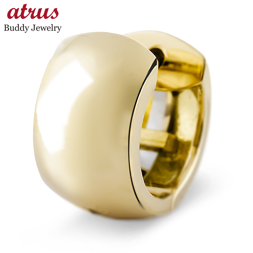 18金 フープピアス 片耳 幅広 太め 中折れ式 ゴールド 18k ピアス イエローゴールドk18 シンプル 人気 おしゃれ 男女兼用 あすつく 送料無料 セール