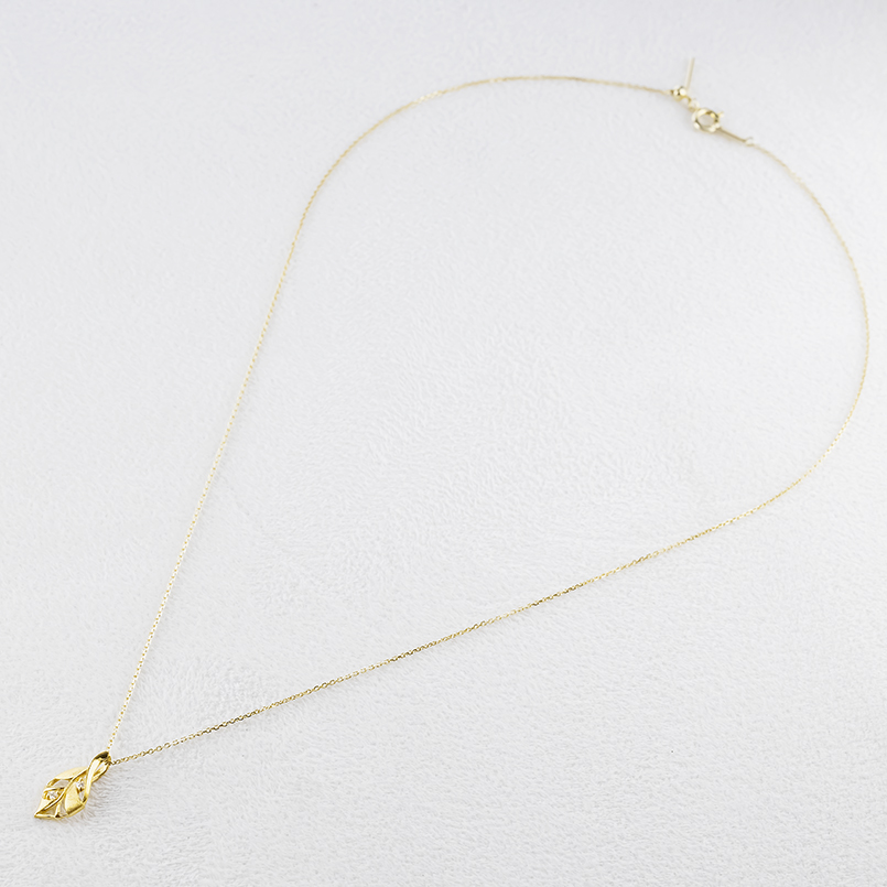 24金 リーフ ネックレス トップ 純金 造幣局検定刻印 ダイヤモンド ペンダントトップ レディース 金 ゴールド 24k 葉 シンプル あすつく 送料無料 セール saleの画像