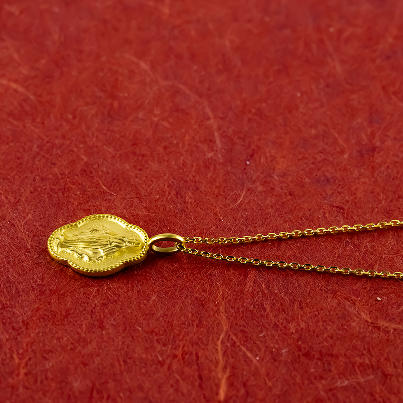 24金 ネックレス トップ 純金 マリア メダイ スモールメダル 造幣局検定刻印 ペンダントトップ ゴールド 24k 金 地金 男女兼用 あすつく 送料無料 セール saleの画像