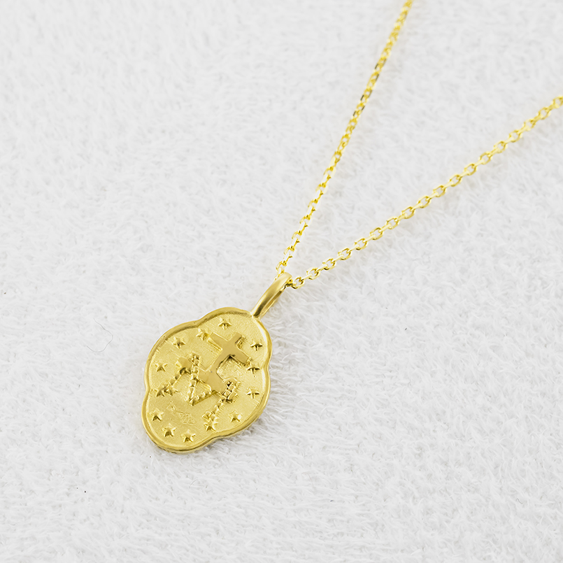 24金 ネックレス トップ 純金 マリア メダイ スモールメダル 造幣局検定刻印 ペンダントトップ ゴールド 24k 金 地金 男女兼用 あすつく 送料無料 セール saleの画像