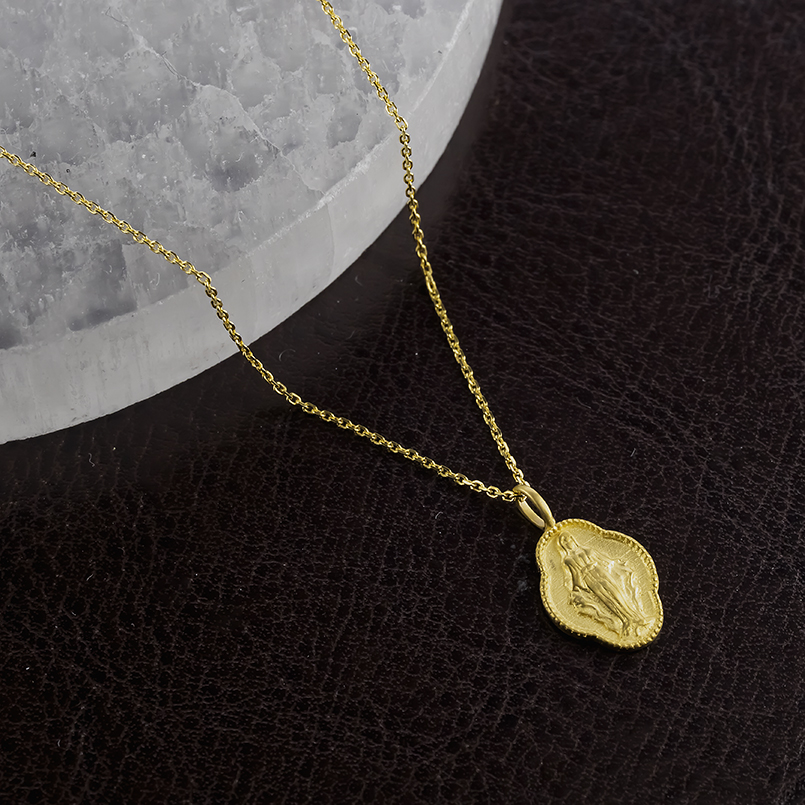 24金 ネックレス トップ 純金 マリア メダイ スモールメダル 造幣局検定刻印 ペンダントトップ ゴールド 24k 金 地金 男女兼用 あすつく 送料無料 セール saleの画像