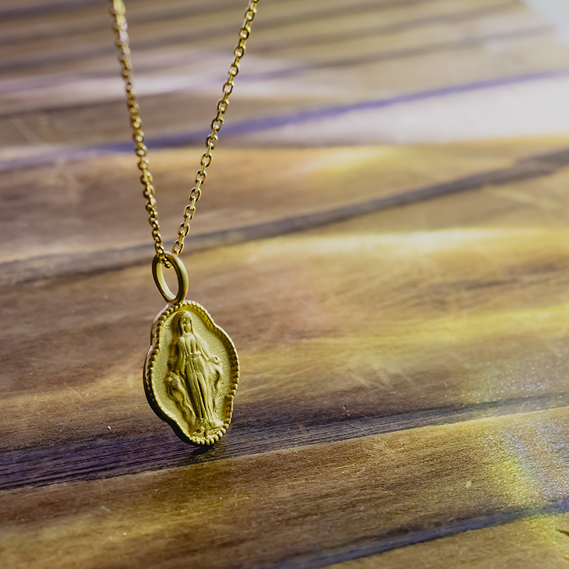 24金 ネックレス トップ 純金 マリア メダイ スモールメダル 造幣局検定刻印 ペンダントトップ ゴールド 24k 金 地金 男女兼用 あすつく 送料無料 セール saleの画像