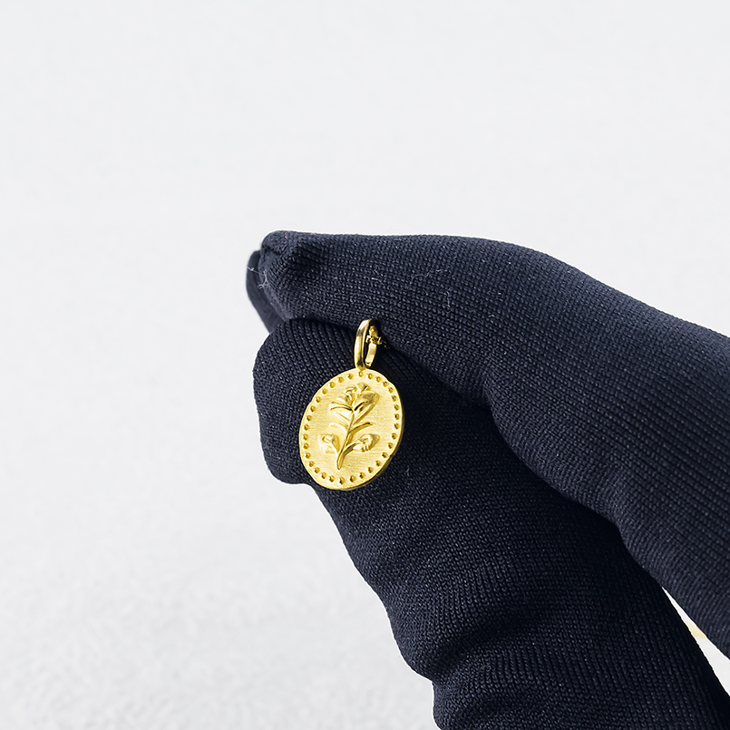 24金 ネックレス トップ 純金 ばら 薔薇 スモールメダル 造幣局検定刻印 ミル打ち ペンダントトップ レディース バラ ゴールド 24k 金 地金 あすつく 送料無料の画像