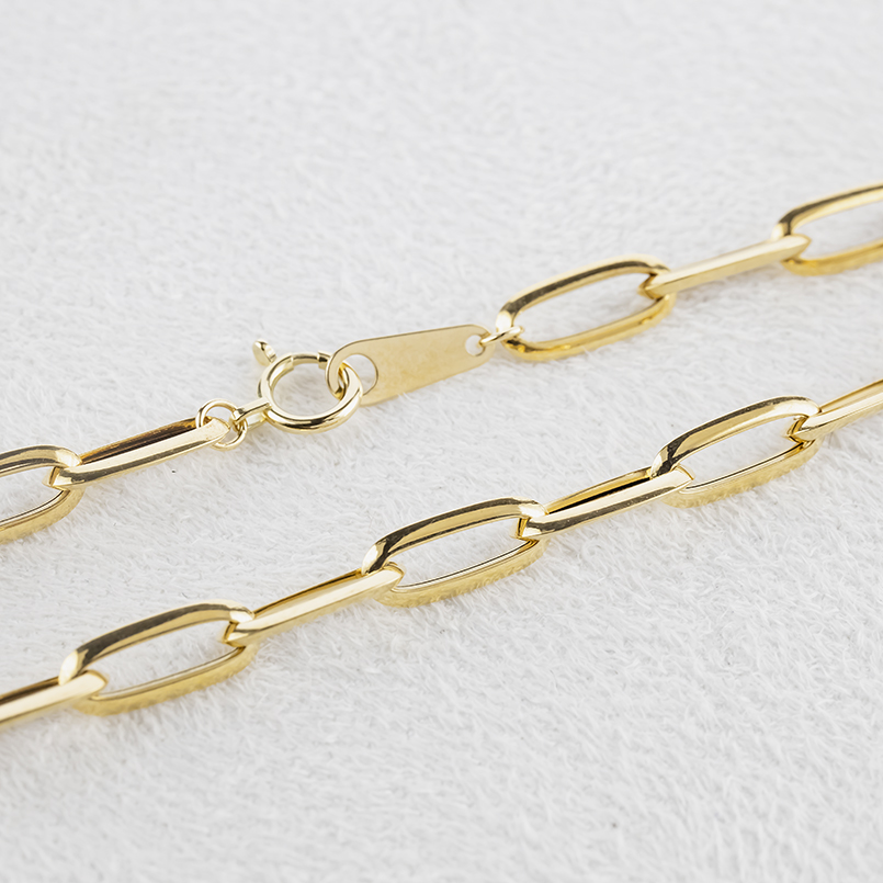 18金 ブレスレット チェーンのみ 18cm 太め 幅広 レディース ゴールド 18k 中空 エアリーエッジクリップチェーン シンプル あすつく 送料無料 セール saleの画像