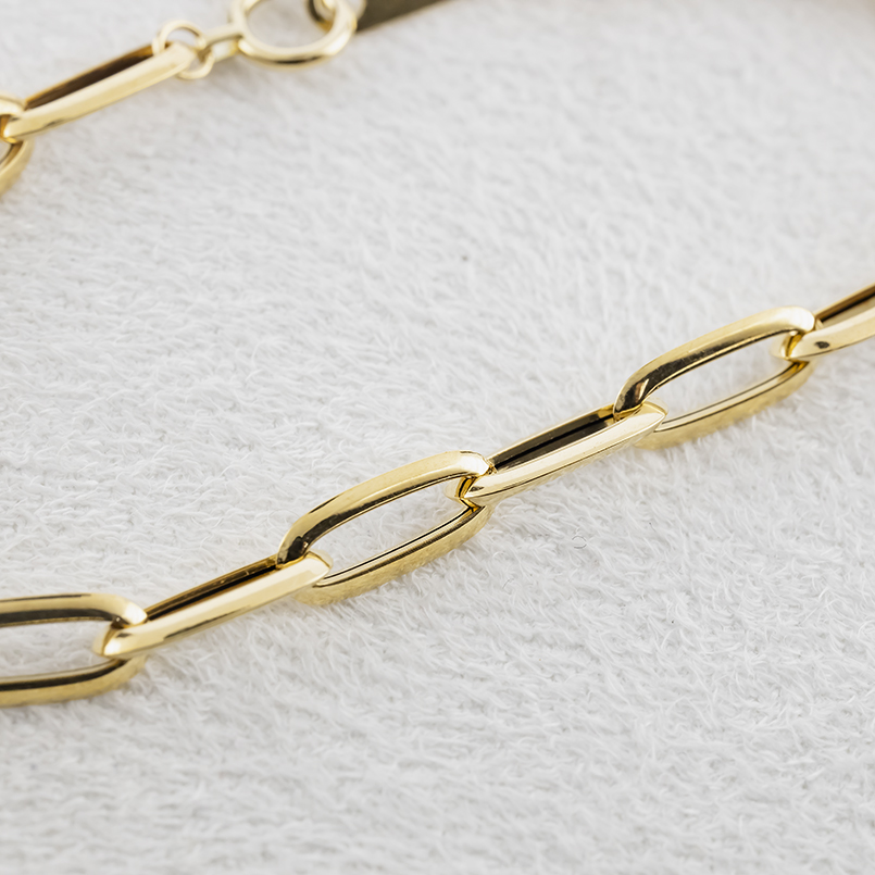 18金 ブレスレット チェーンのみ 18cm 太め 幅広 レディース ゴールド 18k 中空 エアリーエッジクリップチェーン シンプル あすつく 送料無料 セール saleの画像