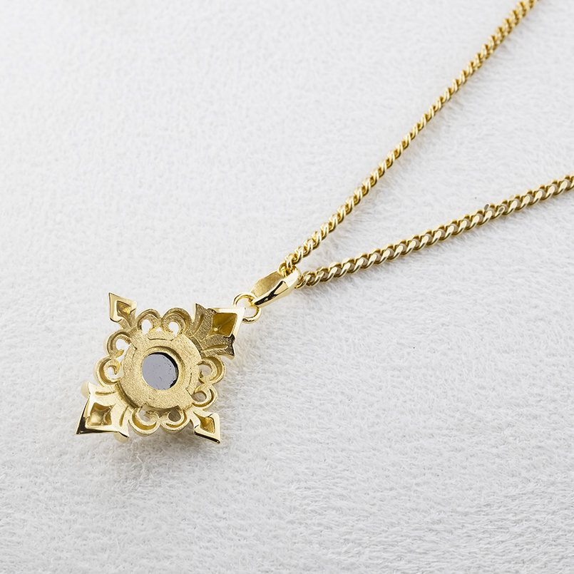 ジュエリー工房アトラス 18金 ネックレス 喜平 トップ ブラック