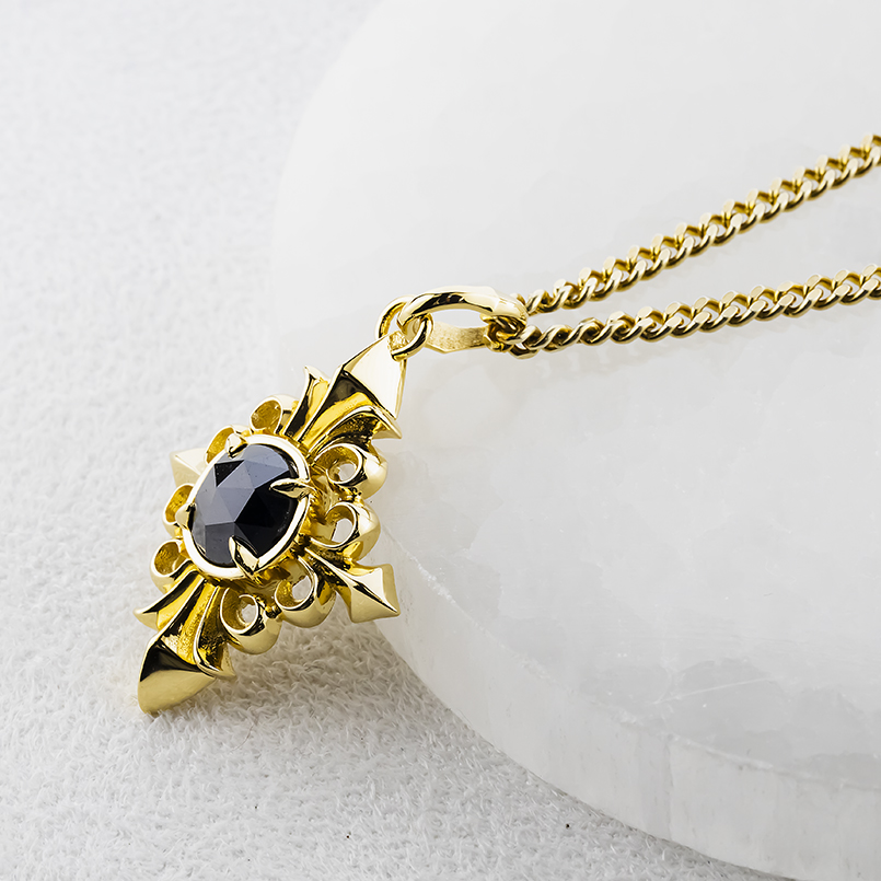 アクセサリー atlast ジュエリー工房アトラス 18金 ネックレス 喜平 トップ ブラック
