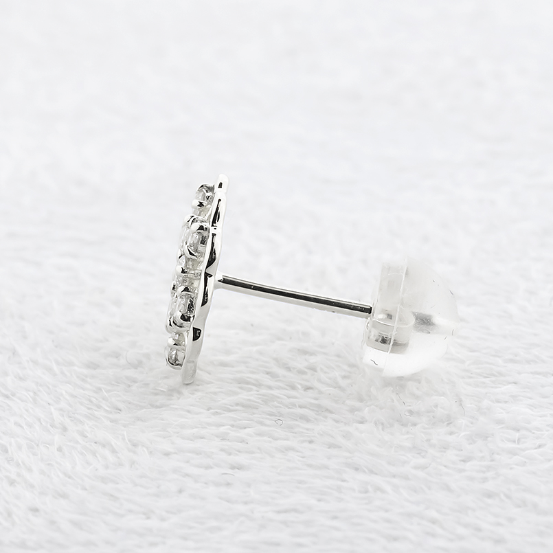 プラチナ ピアス ダイヤモンド 0.17ct  片耳 透かし フラワー レディース pt900 花 はな スタッド 普段使い シンプル 人気 あすつく 送料無料 セール saleの画像