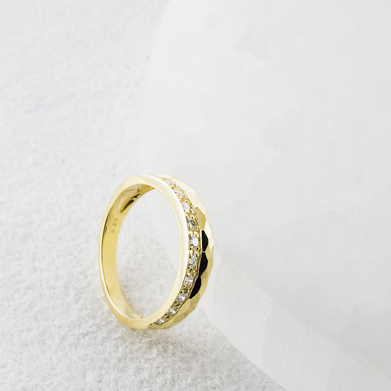 ジュエリー工房アトラス 18金 リング ダイヤモンド 0.2ct レディース 9 