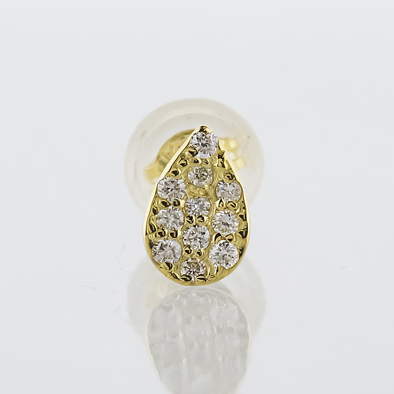 18金 ピアス ダイヤモンド 0.05ct 片耳 ドロップ ゴールド 18k イエローゴールドk18 ツユ 雫 シンプル 普段使い 人気 男女兼用 あすつく 送料無料 セール saleの画像