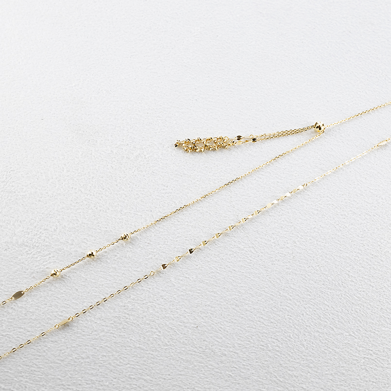 18金 ネックレス ミラーボール ラリエット スライド 75cm レディース ペタル あずき 地金 ゴールド 18k 金 ロングネックレス あすつく 送料無料 セール saleの画像