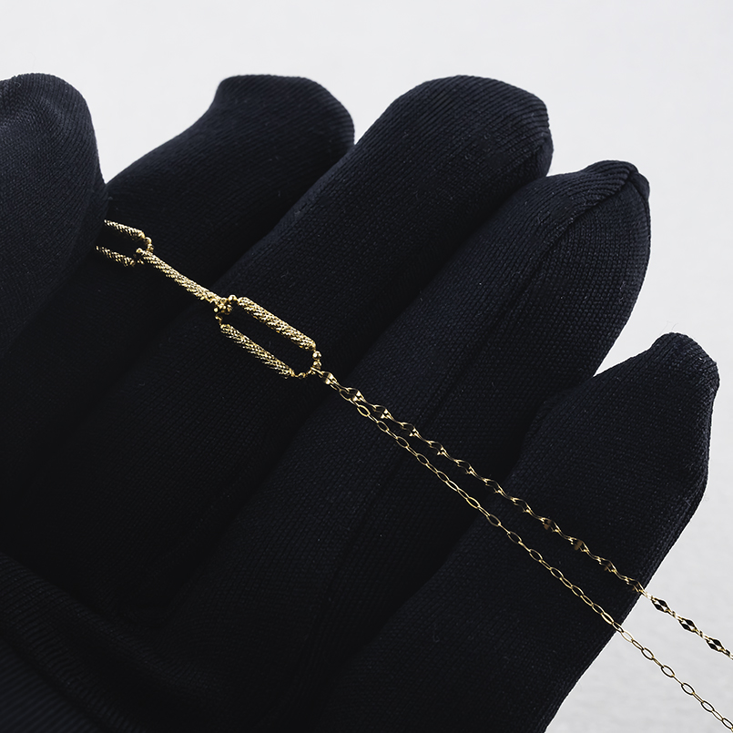 18金 ネックレス チェーンのみ 45cm 2連 スライド式 レディース ゴールド 18k アズキ ペタル クリップチェーン 地金 シンプル あすつく 送料無料 セール saleの画像
