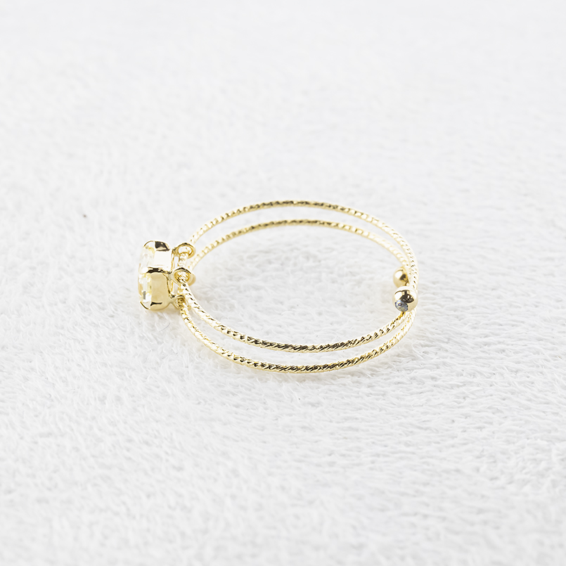 18金 リング イエローダイヤモンド 0.3ctUP フリーサイズ 形状記憶 簡単着脱 ゴールド 18k イエローゴールドk18 角型 男女兼用 あすつく 送料無料 セール saleの画像
