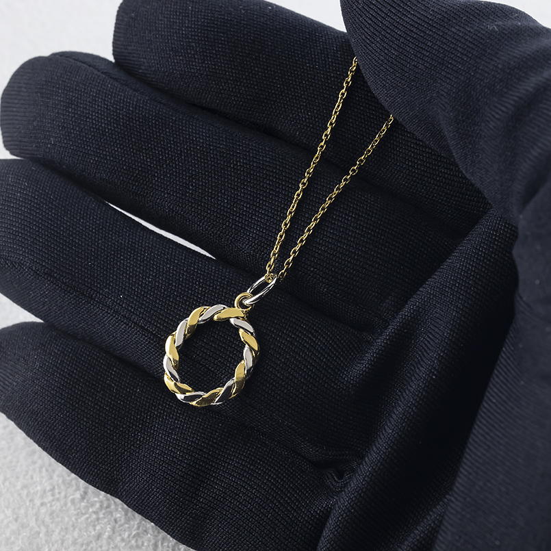 24金 プラチナ ネックレス トップ 純金 pt999 鍛造 ペンダントトップ レディース ツイスト コンビ ゴールド 24k 金 純プラチナ k24 あすつく 送料無料 セールの画像