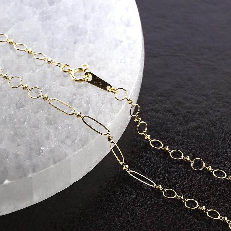 18金 ネックレス チェーンのみ 60cm ゴールド 18k 地金 ロングネックレス イエローゴールドk18シンプル おしゃれ 男女兼用 あすつく 送料無料 セール saleの画像