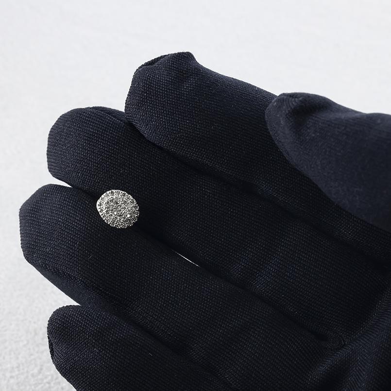 プラチナ ピアス ダイヤモンド パヴェ オーバル レディース 片耳 pt900 つけっぱなし 簡単装着 キャッチのいらないピアス キャッチナッシャー あすつく 送料無料の画像