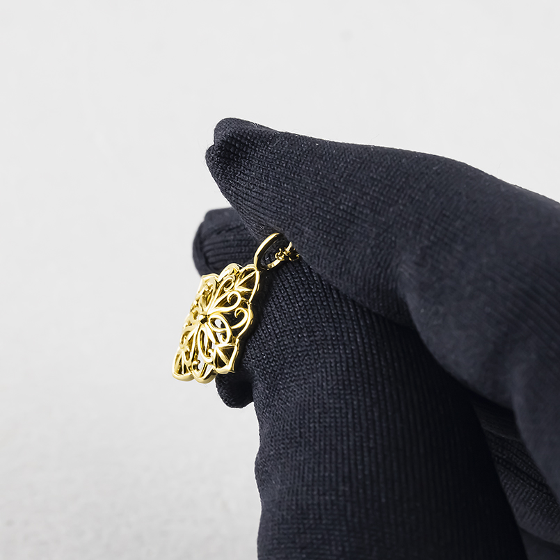 24金 ネックレス トップ 純金 造幣局検定刻印 ペンダントトップ レディース アンティーク調 レース ゴールド 24k 金 地金 あすつく 送料無料 セール saleの画像