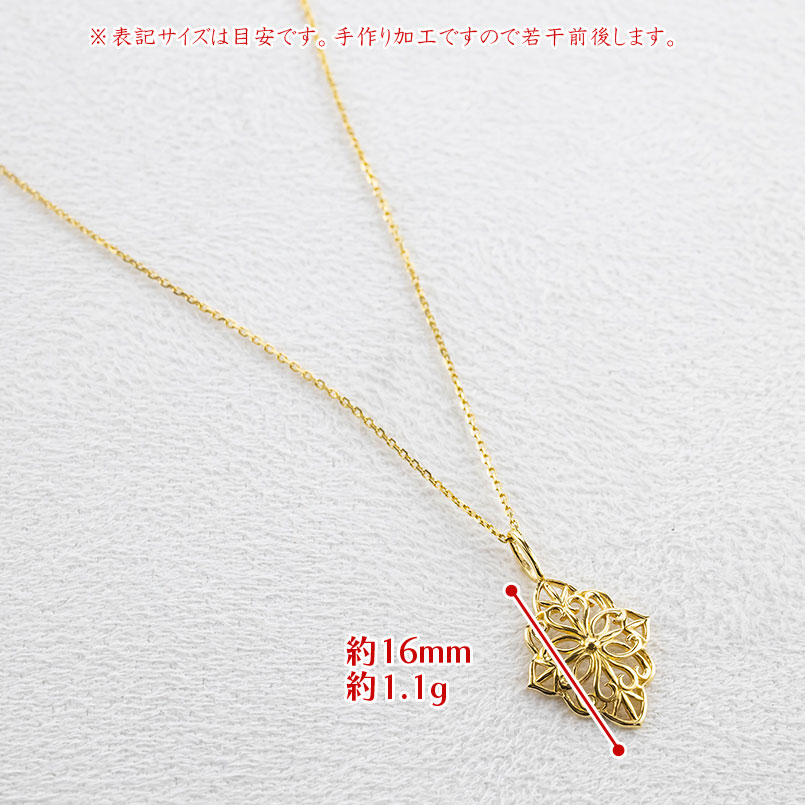 24金 ネックレス トップ 純金 造幣局検定刻印 ペンダントトップ レディース アンティーク調 レース ゴールド 24k 金 地金 あすつく 送料無料 セール saleの画像