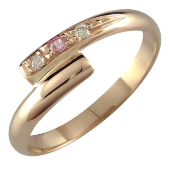 ピンキーリング ダイヤモンド ピンクサファイアリング 指輪 ピンク