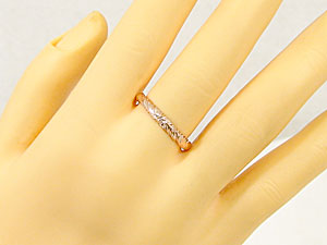 18金 リング メンズ ハワイアンジュエリー ゴールド 18k ピンキーリング 指輪 婚約指輪 ピンクゴールドk18 地金 シンプル ストレート おしゃれ 送料無料 saleの画像