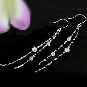 ダイヤモンド:ピアス:トリロジー:ホワイトゴールドK18:ダイヤモンド 0.40ct:K18WG:スリーストーンフックピアス:送料無料:特別価格:工房直販