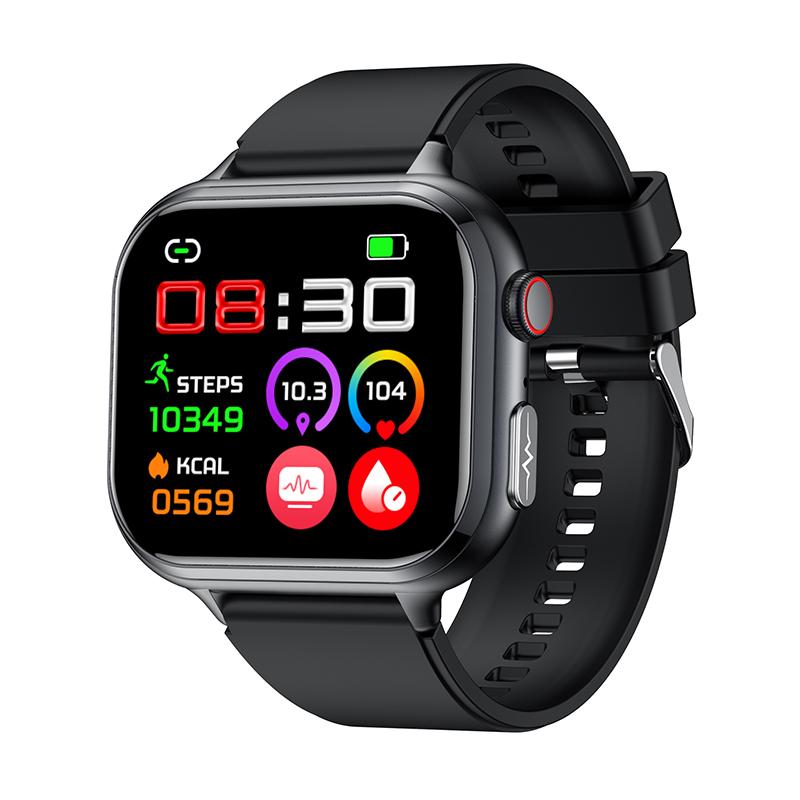 スマートウォッチ 日本製センサー 医療レベル心電図ECG+PPG 血圧/糖 血中酸素 24時間体温測定 心拍数 睡眠管理 呼吸率 歩数計 Line着信通知 iphone/Androidの画像