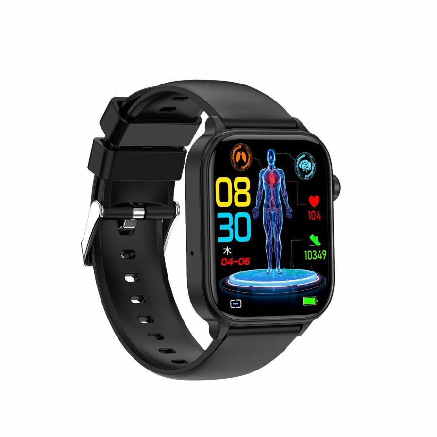 スマートウォッチ 日本製センサー 心電図ECG+PPG 血糖値 血圧 血中酸素 皮膚温測定 BMI体脂肪 尿酸血中脂質 高精度心拍数 睡眠管理 呼吸率 歩数計 父の日の画像