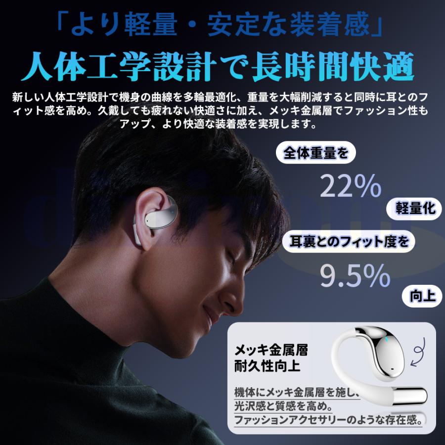 ワイヤレスイヤホン Bluetooth5.4 オープンイヤーイヤホン 耳を塞が